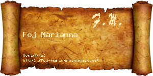 Foj Marianna névjegykártya